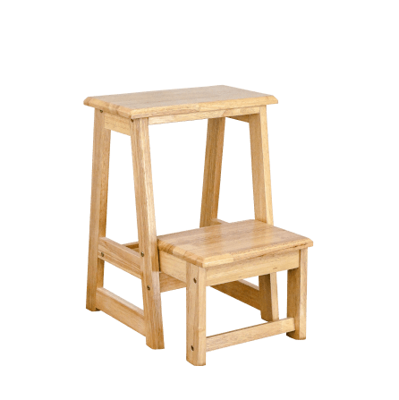 บันไดไม้ยางพารา 2 ขั้น Evergreen Furniture SLST-55  40x43x55ซม. สีไม้ธรรมชาติ_2